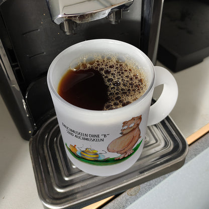 Bauchmuskeln ohne B Glas Tasse mit Biene und Bär Motiv