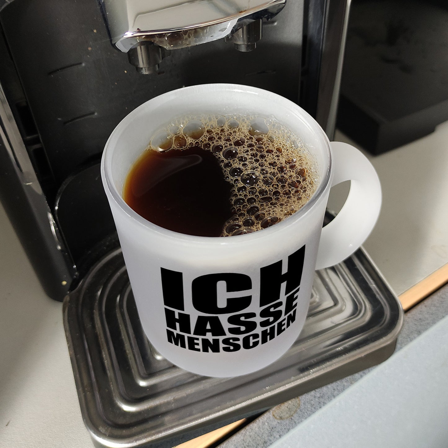 Ich hasse Menschen Glas Tasse