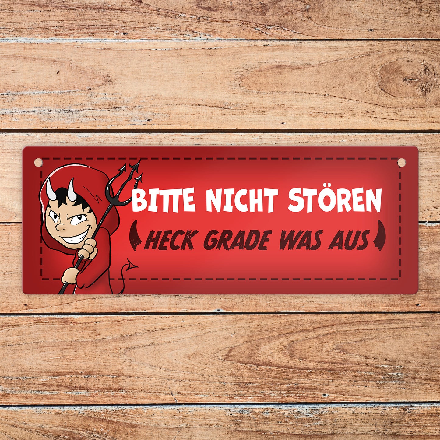 Bitte nicht stören - komm rein Wendeschild mit Teufelchen und Engelchen