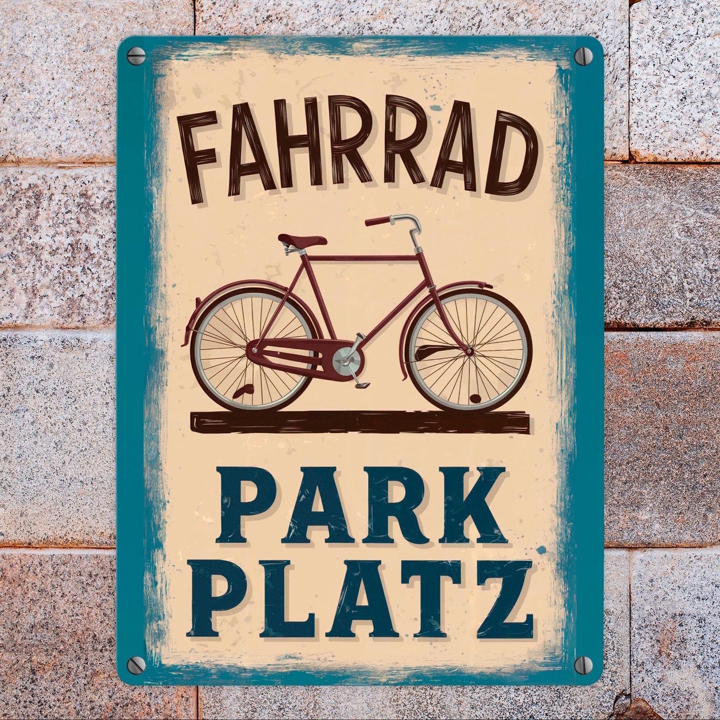 Vintage Fahrrad Parkplatz Metallschild in 15x20 cm