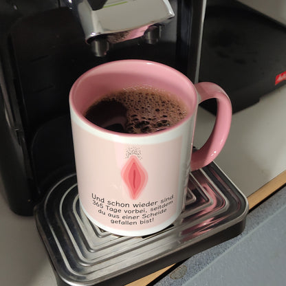 Wieder sind 365 Tage vorbei… Geburtstag Kaffeebecher Rosa mit Scheide Motiv