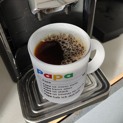 Papa ist mein Held Suchmaschine Glas Tasse