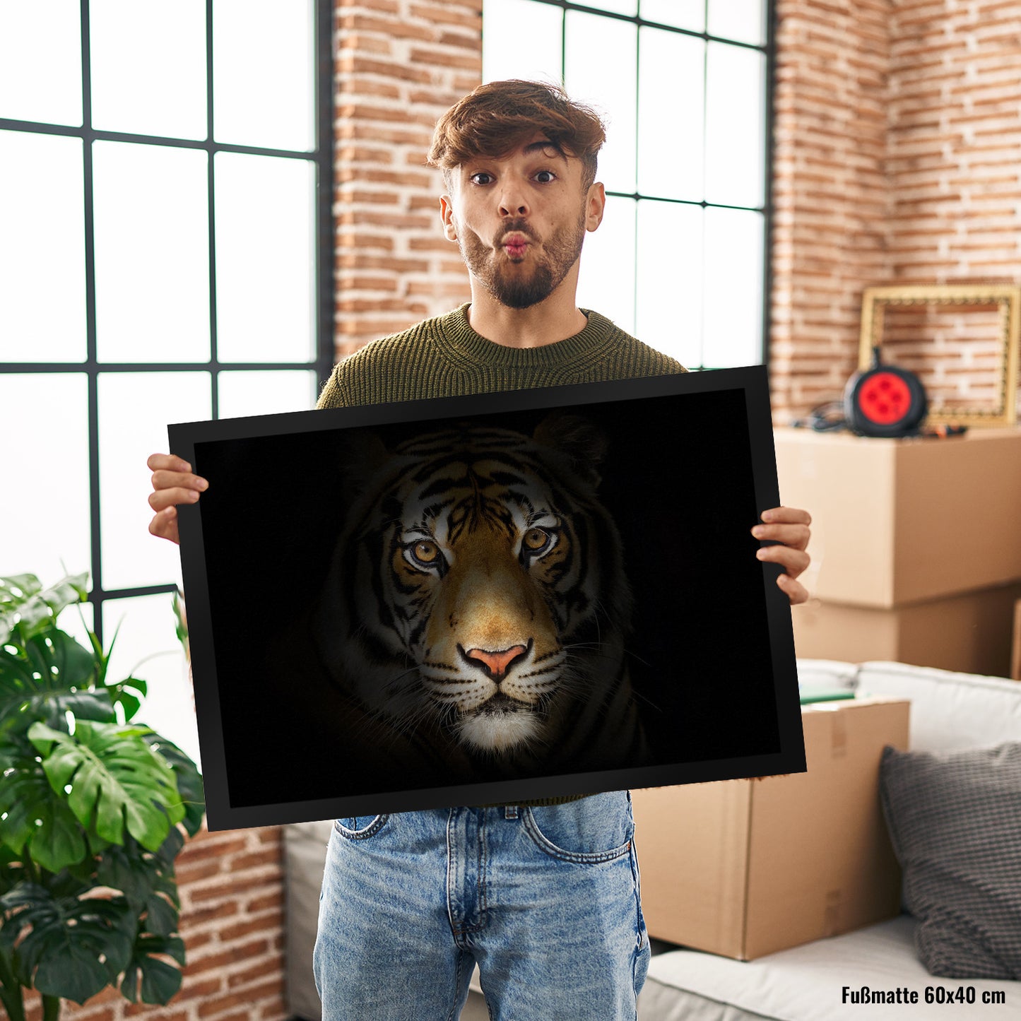 Tiger Fußmatte XL mit Motiv