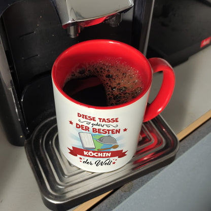 Beste Köchin der Welt Kaffeebecher Rot