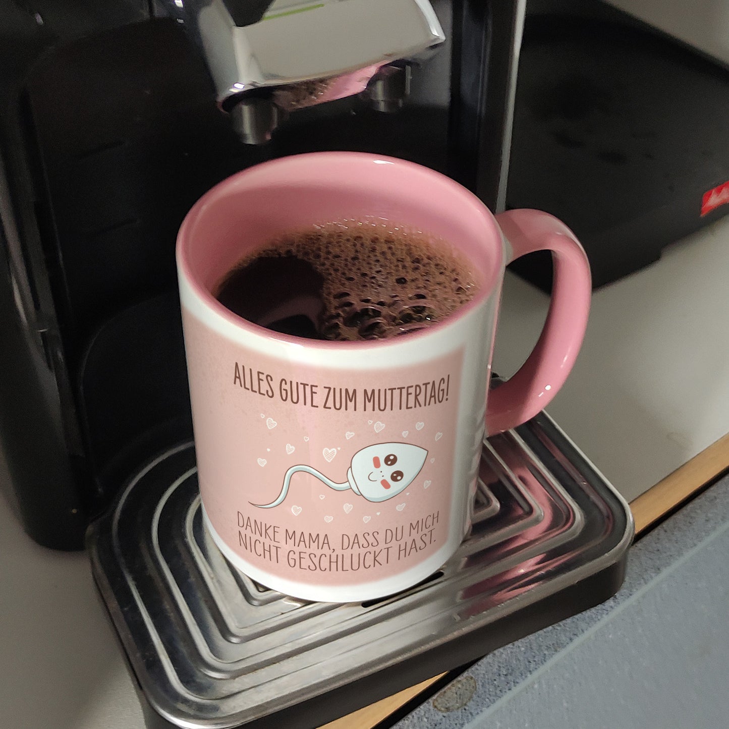 Danke Mama, dass du mich nicht geschluckt hast Kaffeebecher rosa zum Muttertag