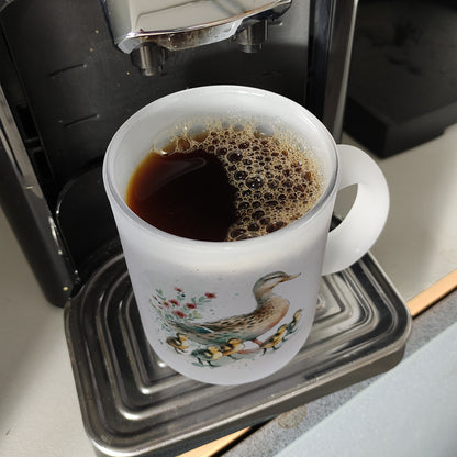 Ente mit Küken Glas Tasse