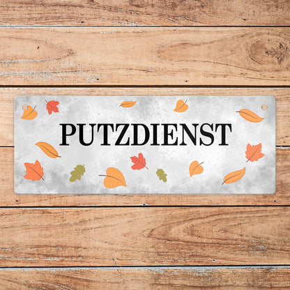 Putzdienst oder Putzdienst erledigt Wendeschild mit Kordel