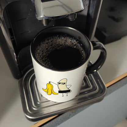 Nackte Banane Kaffeebecher in schwarz