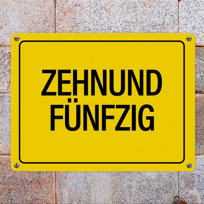 60. Geburtstag Metallschild mit Spruch: Zehnundfünfzig