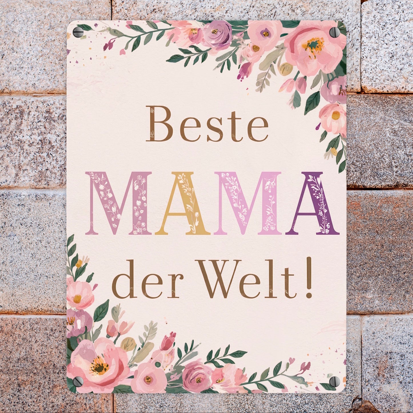 Beste MAMA der Welt Metallschild in 15x20 cm