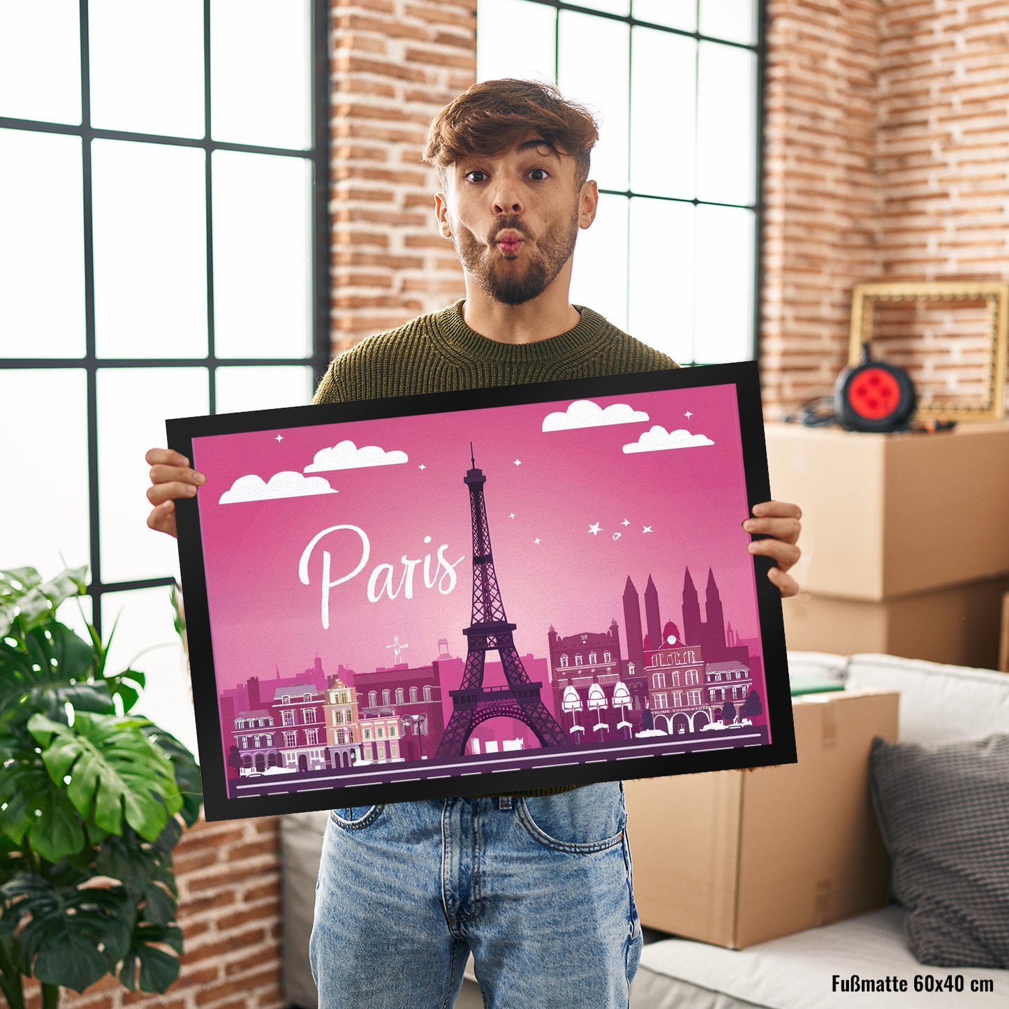 Paris Skyline Fußmatte XL in 40x60 cm