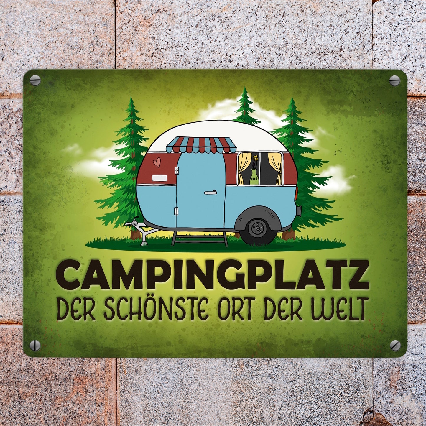 Campingplatz Wohnwagen Metallschild