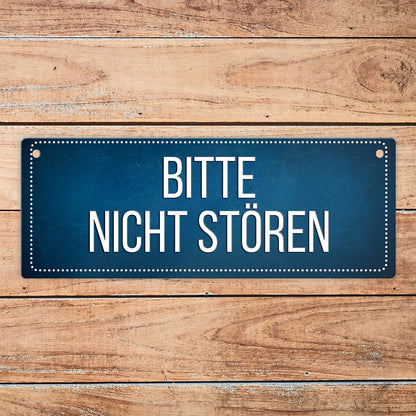 Bitte nicht stören - Komm rein Wendeschild in blau mit Kordel