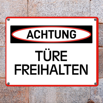 Türe freihalten Warn- und Hinweisschild im modernen Design