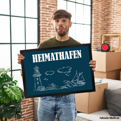 Heimathafen Fußmatte XL mit Hafen Motiv