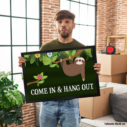 Come in & hang out Fußmatte XL mit Faultier Motiv