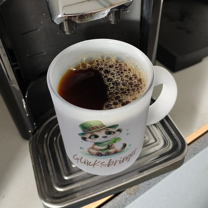 Erdmännchen Glücksbringer Glas Tasse