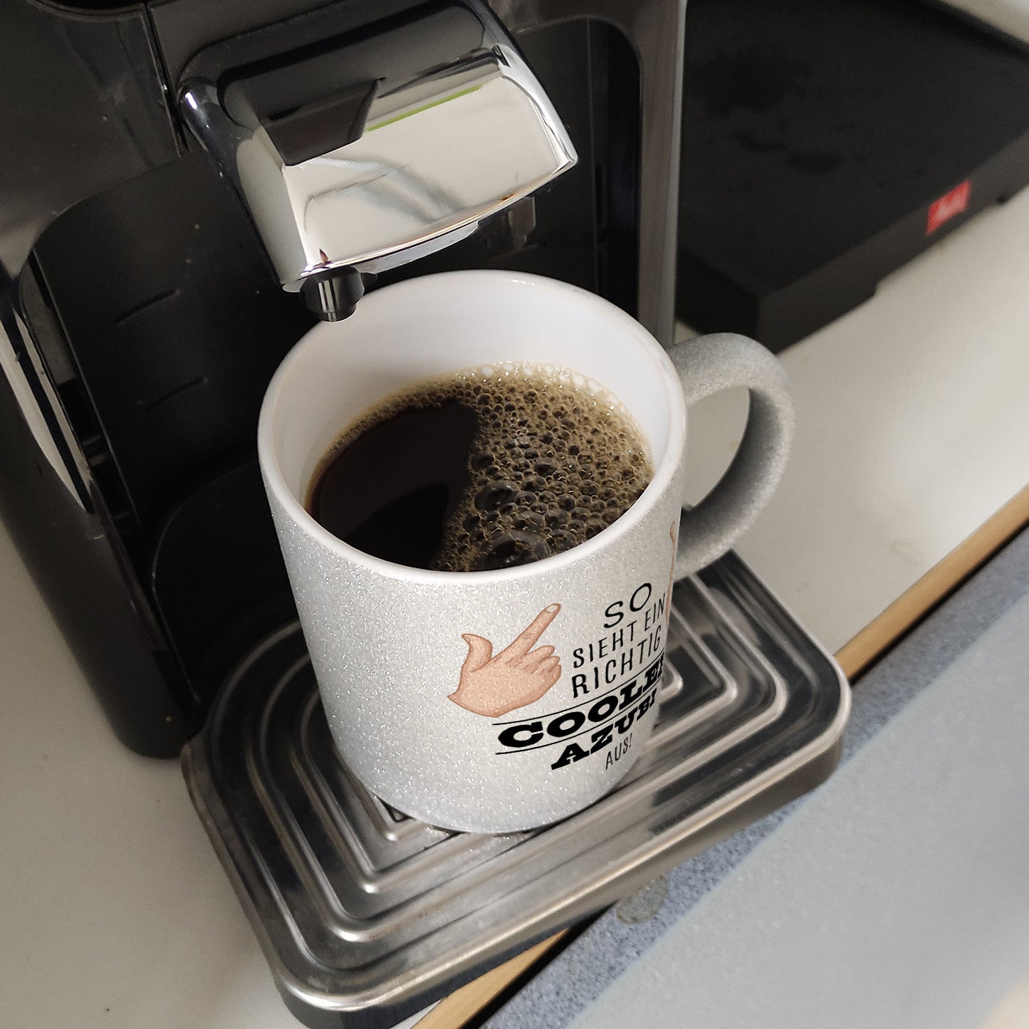 So sieht ein richtig cooler Azubi aus Glitzer-Kaffeebecher für die Arbeit