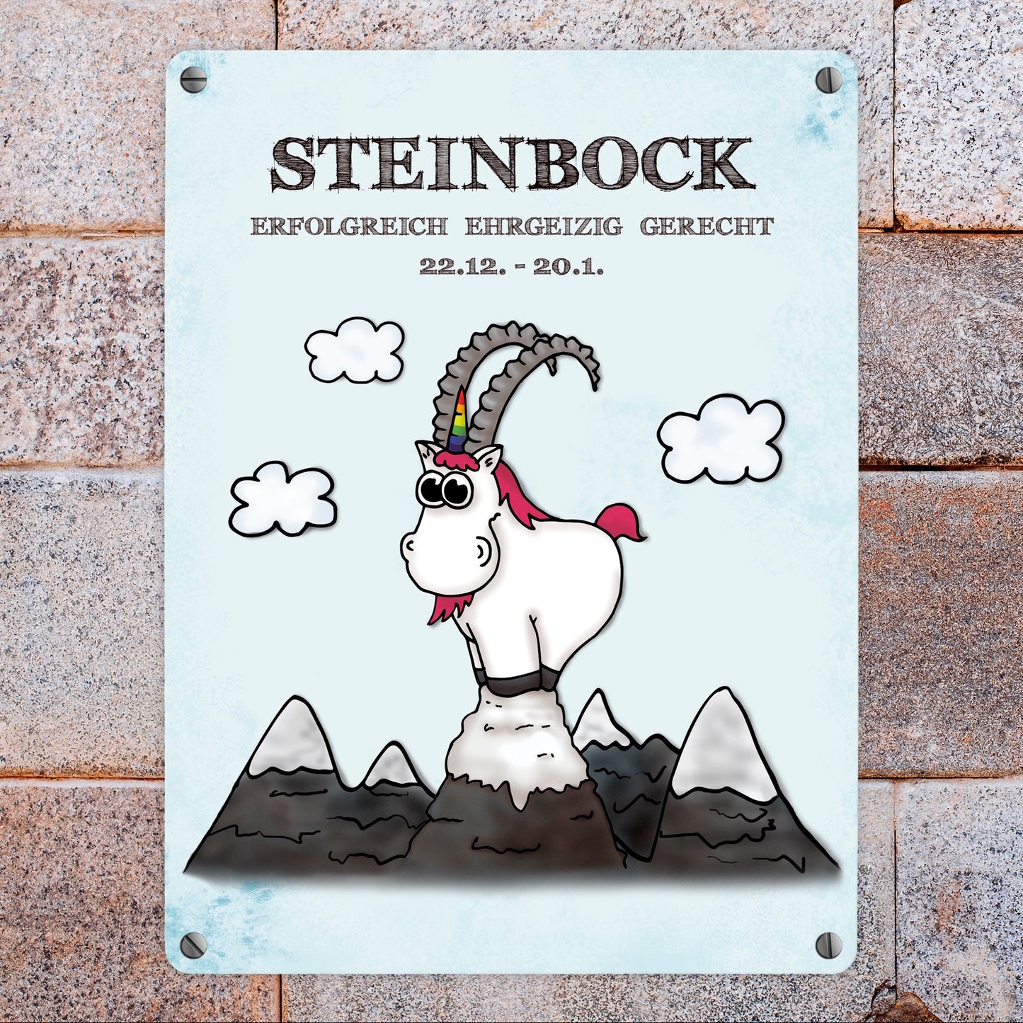 Honeycorns Sternzeichen Steinbock Metallschild