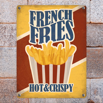 Metallschild mit American Diner Classics - French Fries Motiv