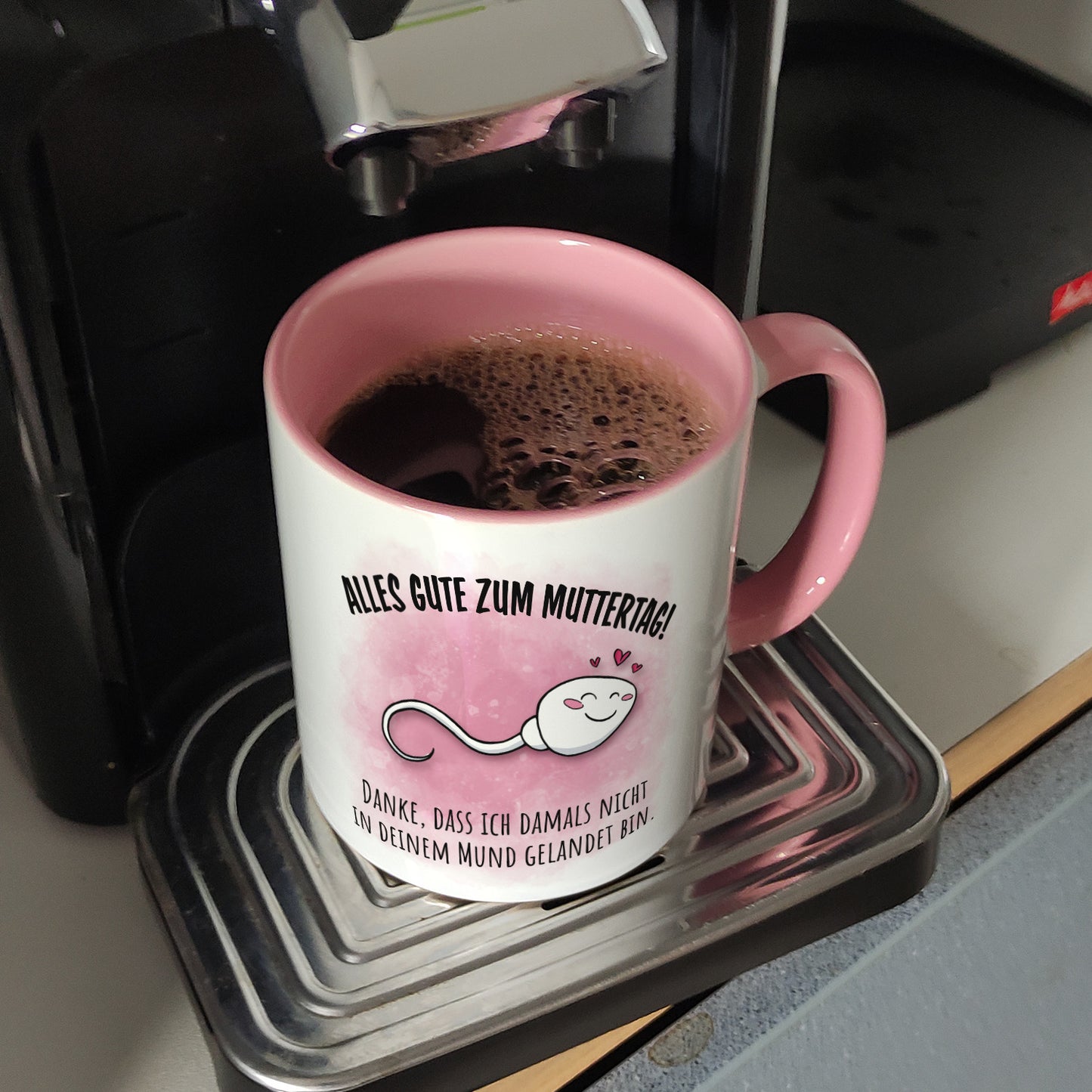 Danke Mama, dass du nicht Kaffeebecher in rosa zum Muttertag mit Mund Spruch