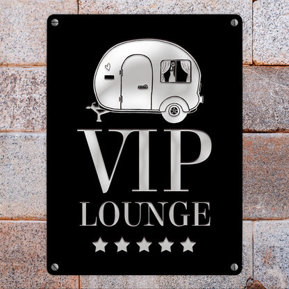 VIP-Lounge Wohnwagen Metallschild