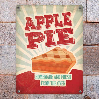 Metallschild mit American Diner Classics - Apple Pie Motiv