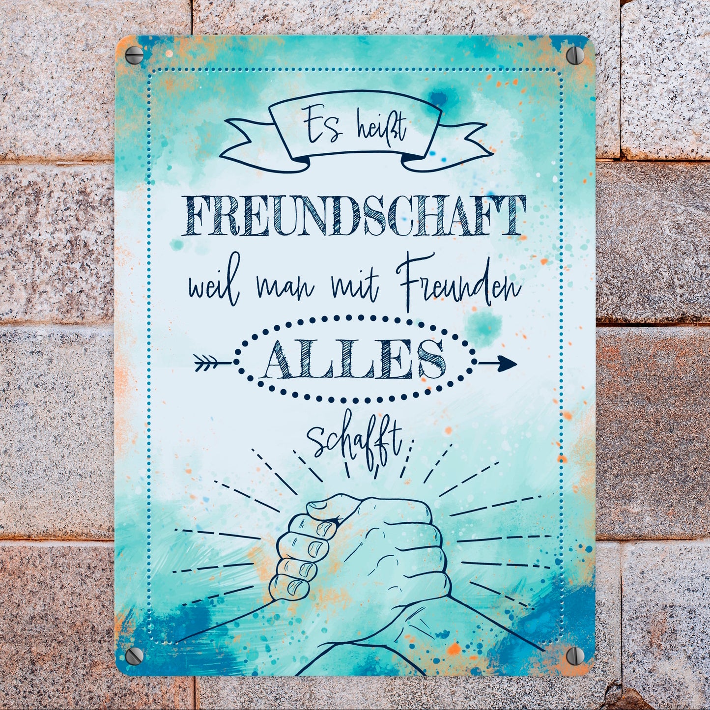 Freundschaft Metallschild in 15x20 cm mit tollem Spruch