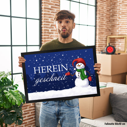 Hereingeschneit Schneemann Fußmatte XL in 40x60 cm