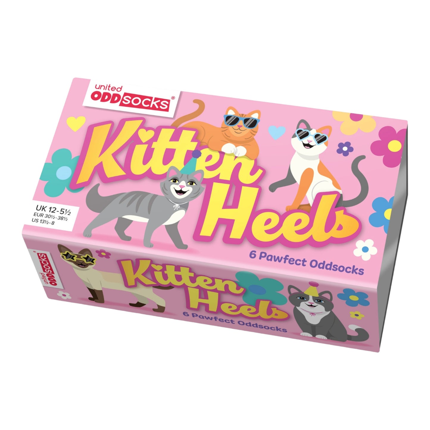 Kitten Heels Oddsocks Socken Geschenke für Frauen Katzen Strümpfe in 30-38 im 6er-Set