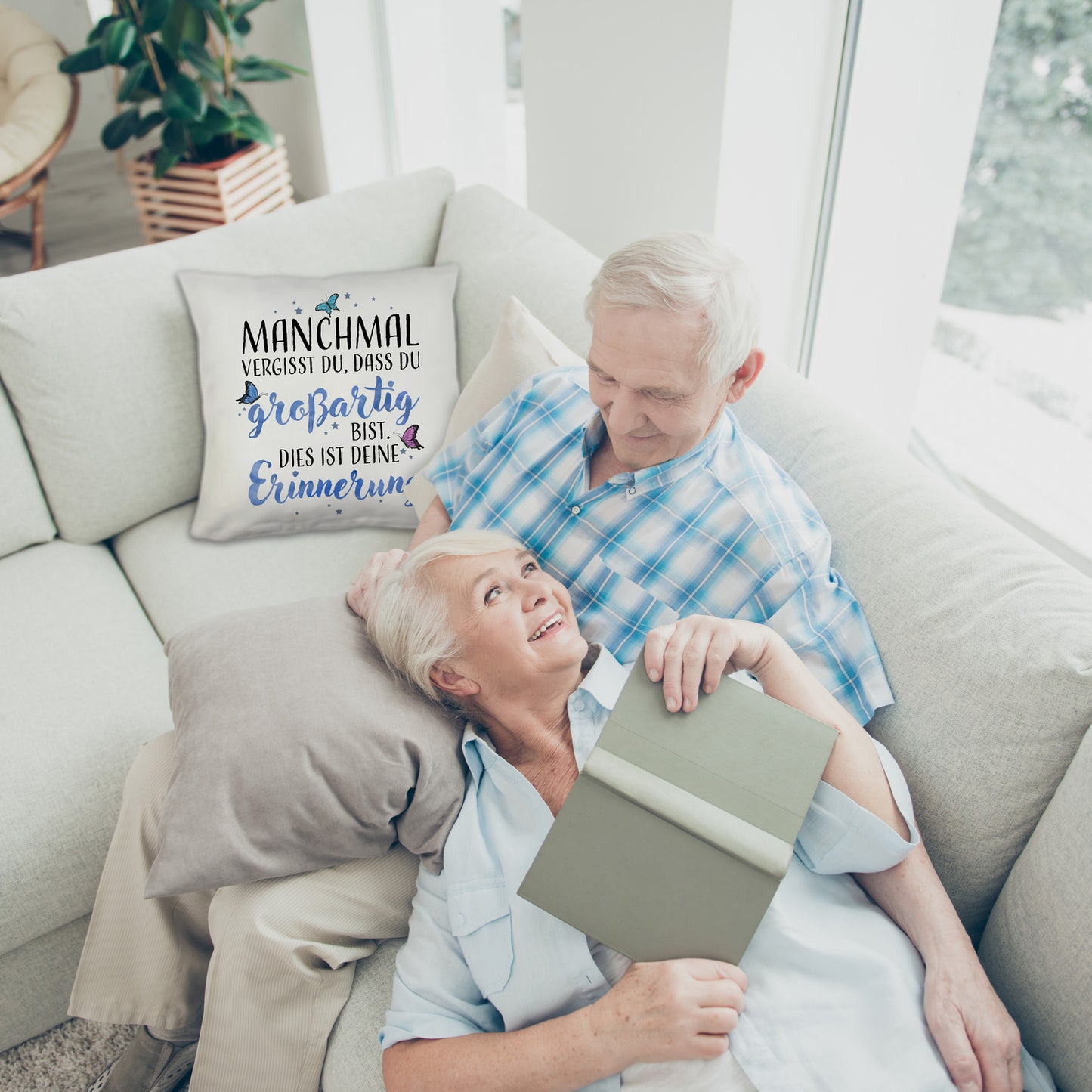 Du bist großartig Kuschelkissen mit liebevollem Spruch