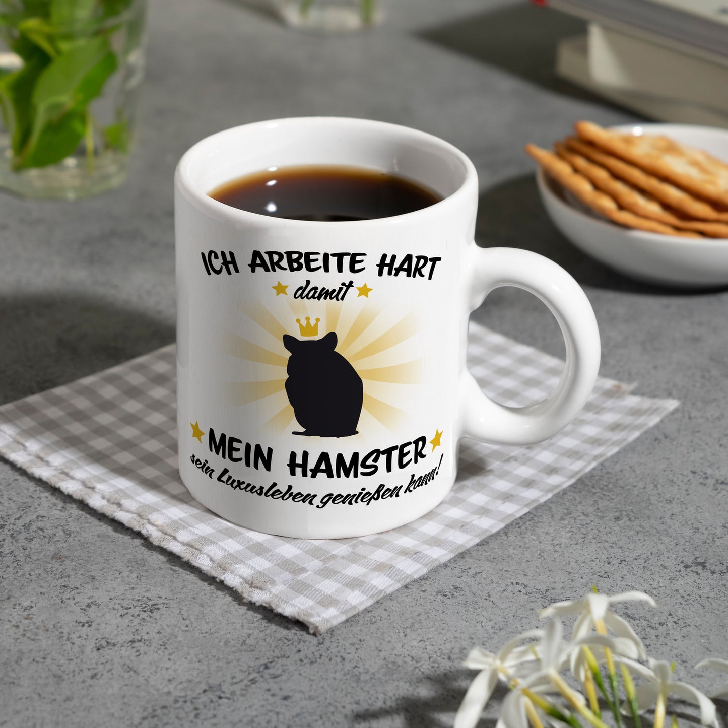 Ich arbeite hart für das Luxusleben meines Hamsters Haustier Kaffeebecher