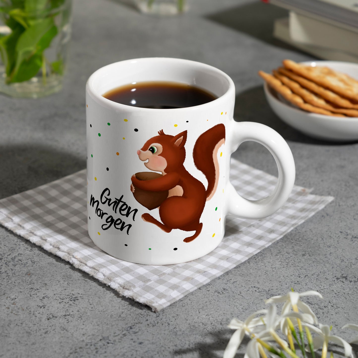 Guten Morgen Eichhörnchen Kaffeebecher