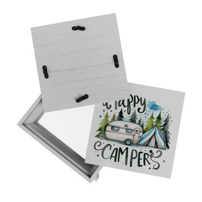 Happy Campers Wohnwagen Rahmen Spardose aus Holz