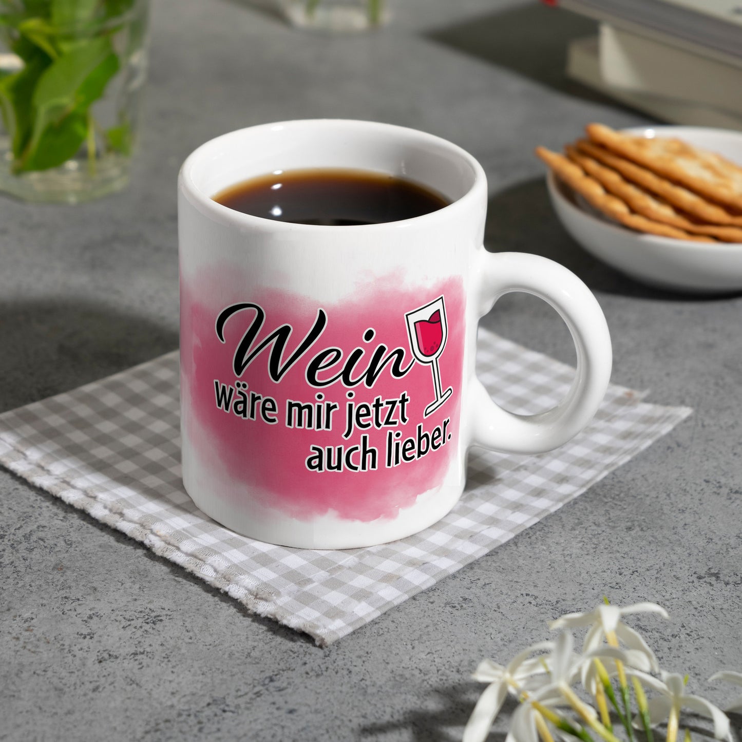 Wein wäre mir jetzt auch lieber Kaffeebecher