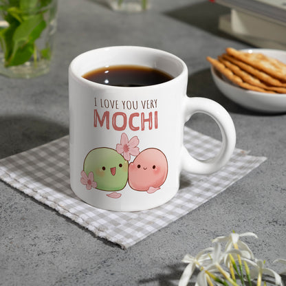 Mochi Paar Kaffeebecher mit Spruch I love you very Mochi