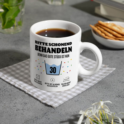 Bitte schonend behandeln - 30. Geburtstag Kaffeebecher