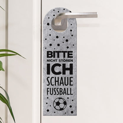 Bitte nicht stören, ich schaue Fußball - Komm rein Türhänger in Grau