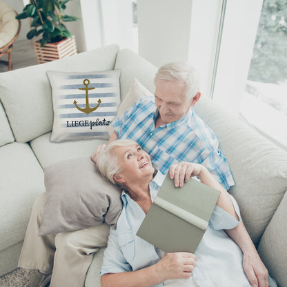 Anker Kuschelkissen mit Spruch Liegeplatz