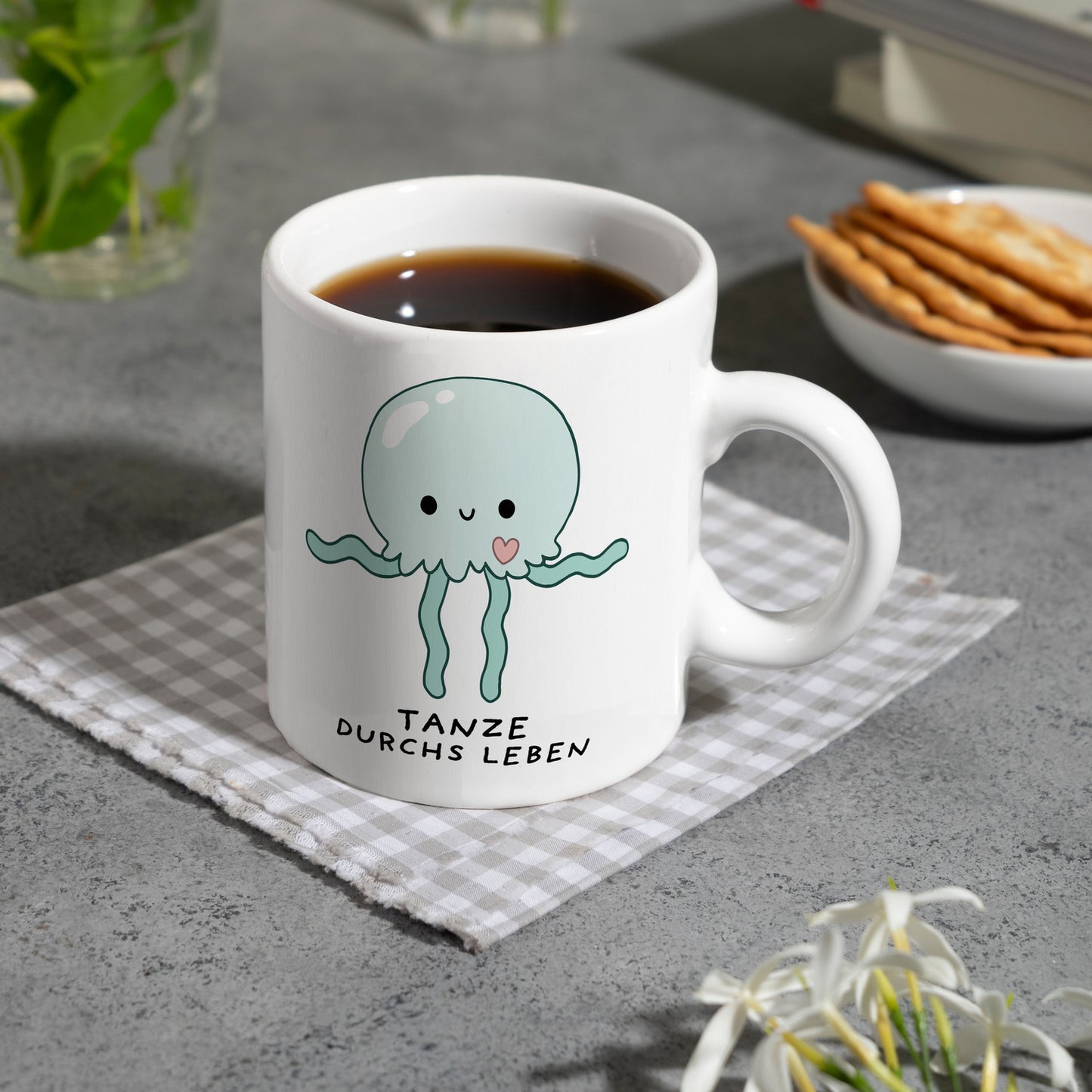 Jelly & Friends Qualle Kaffeebecher mit Spruch Tanze durchs Leben