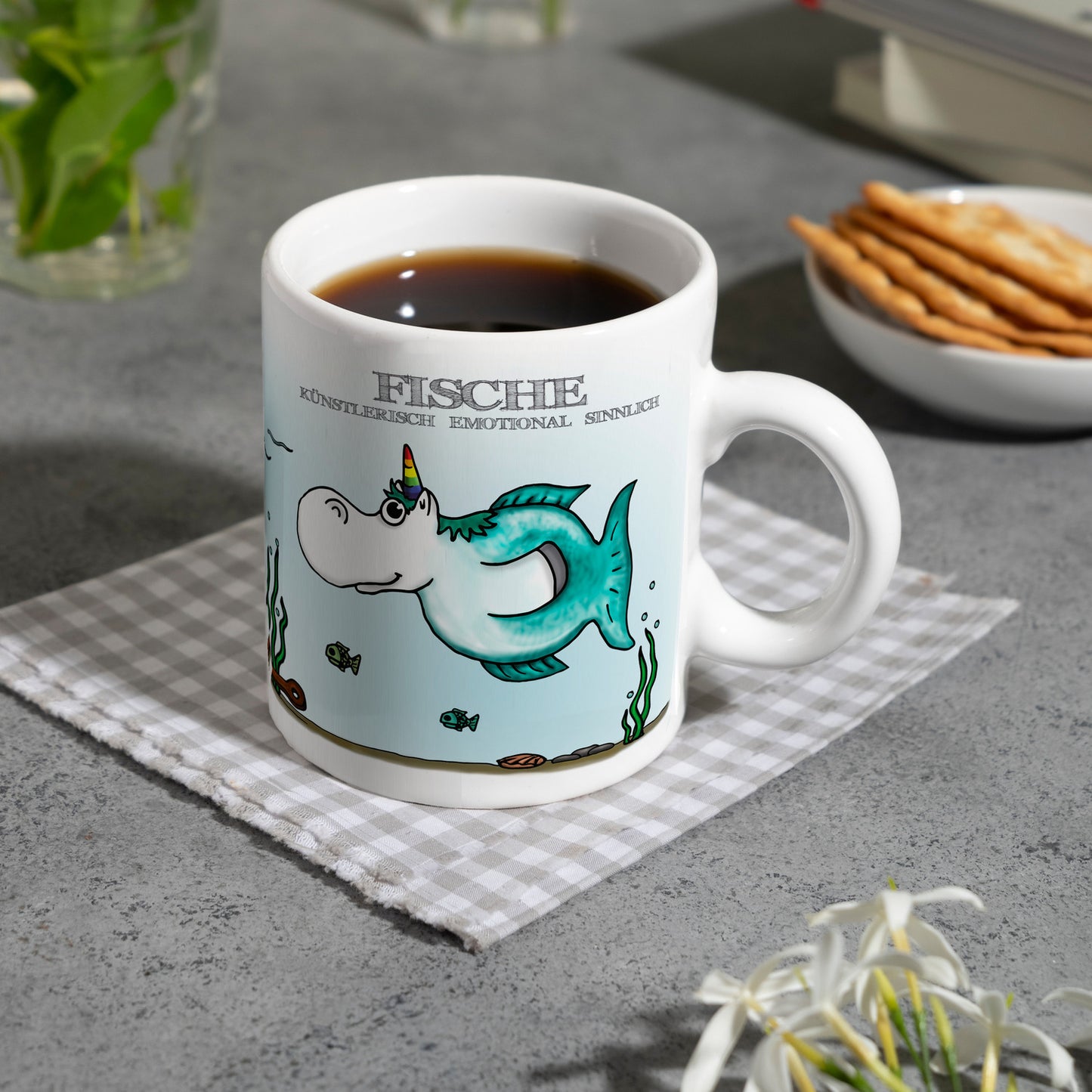 Honeycorns Sternzeichen Fische Kaffeebecher