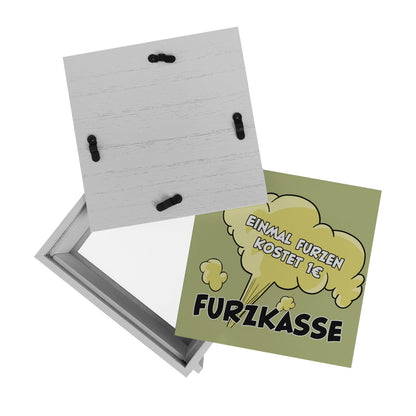 Einmal Furzen kostet 1€ witzige Furzkasse Rahmen Spardose aus Holz