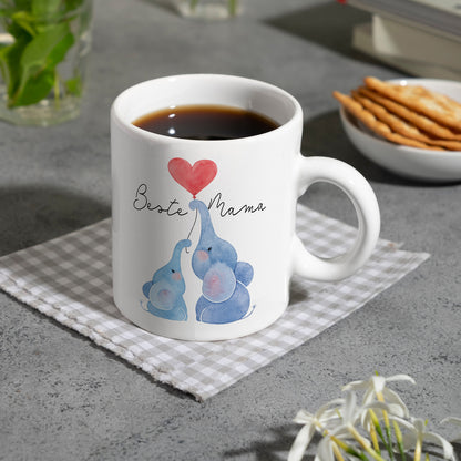 Elefant Mutter und Kind Kaffeebecher mit Spruch Beste Mama