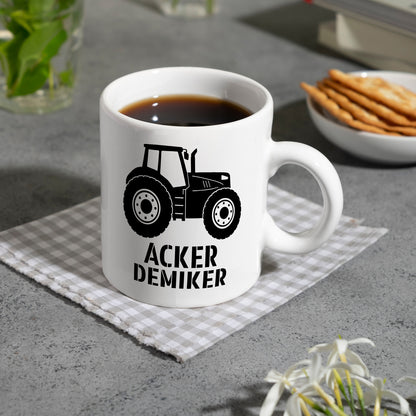 Traktor Kaffeebecher mit Spruch Ackerdemiker