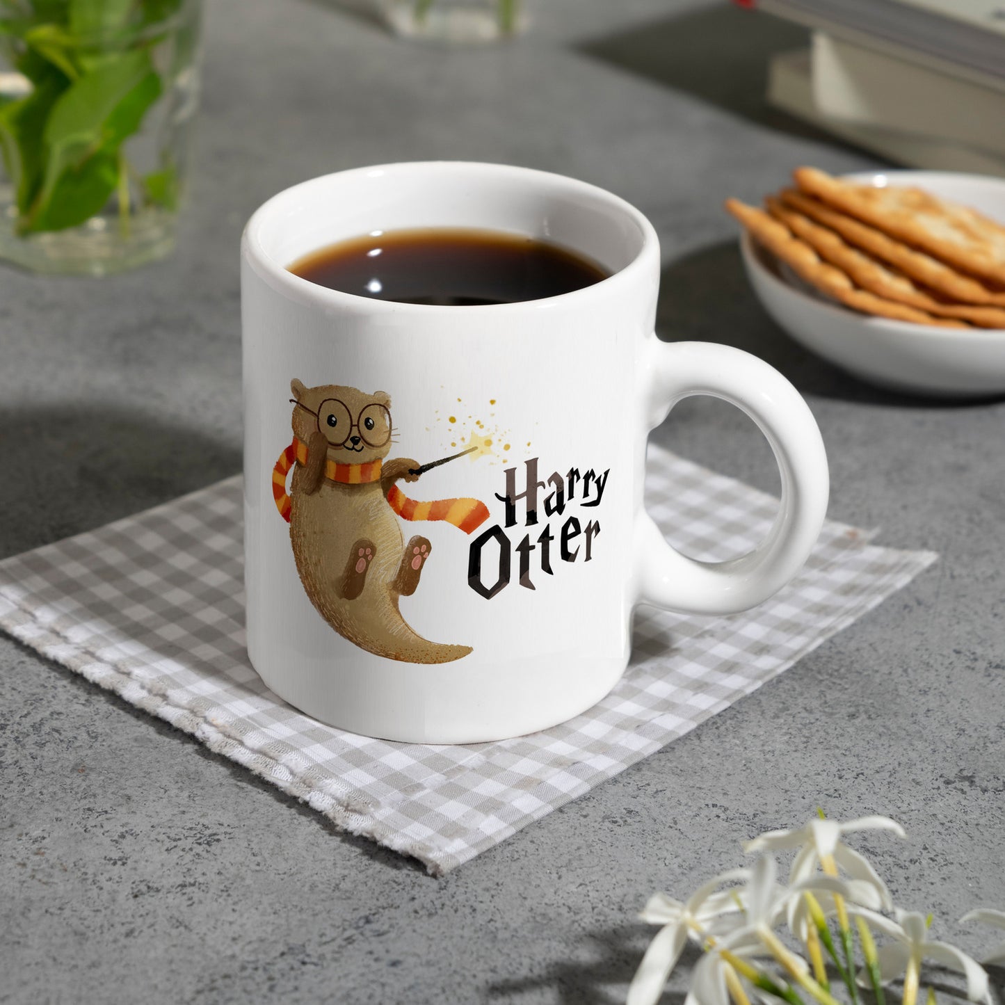 Harry Otter mit Zauberstab Kaffeebecher