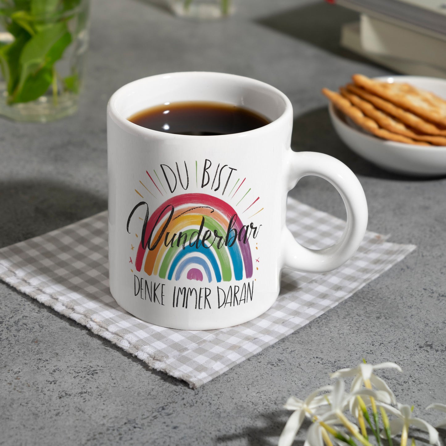 Regenbogen Kaffeebecher - Du bist wunderbar