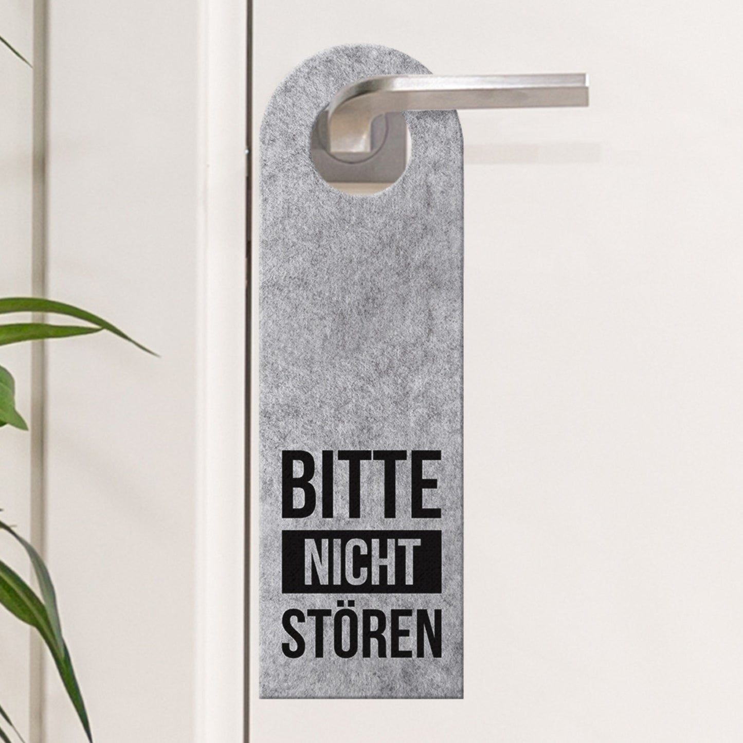 Bitte nicht stören oder Bitte Zimmer reinigen Türhänger mit Balken in Grau