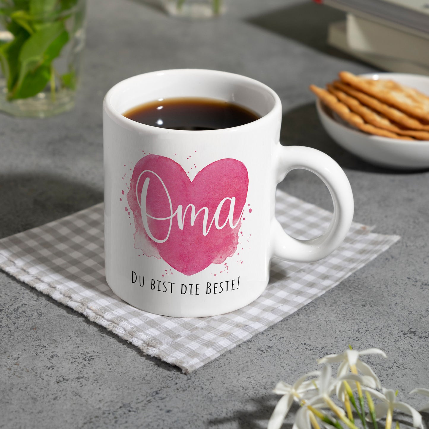 Beste Oma Kaffeebecher mit Spruch Oma Du bist die Beste