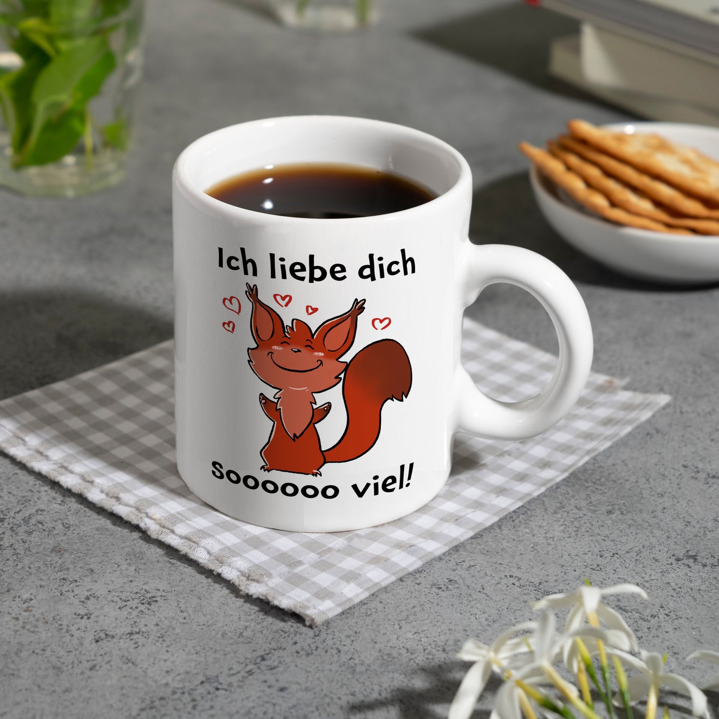 Ich liebe dich soooooo viel Kaffeebecher mit niedlichem Eichhörnchen