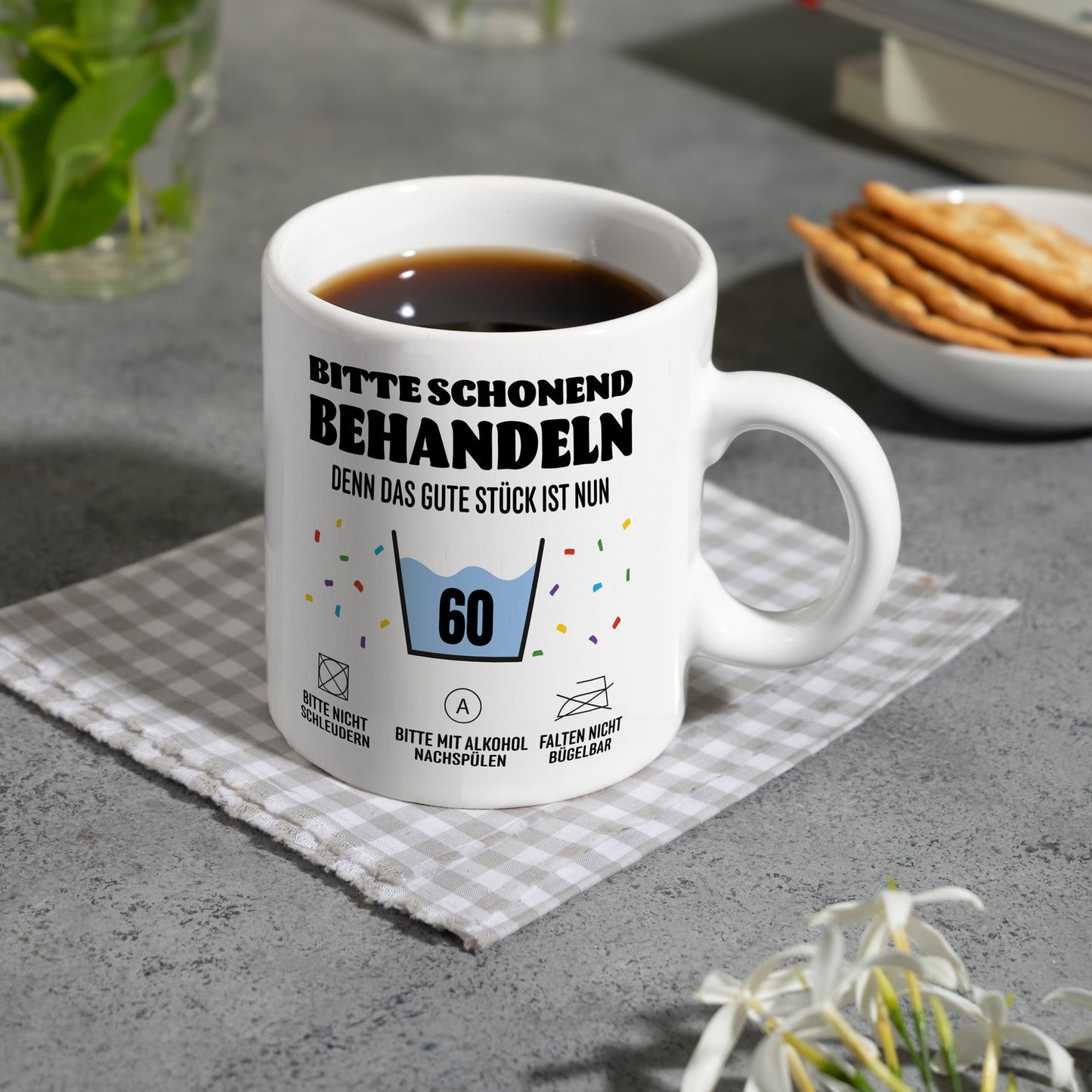 Bitte schonend behandeln - 60. Geburtstag Kaffeebecher